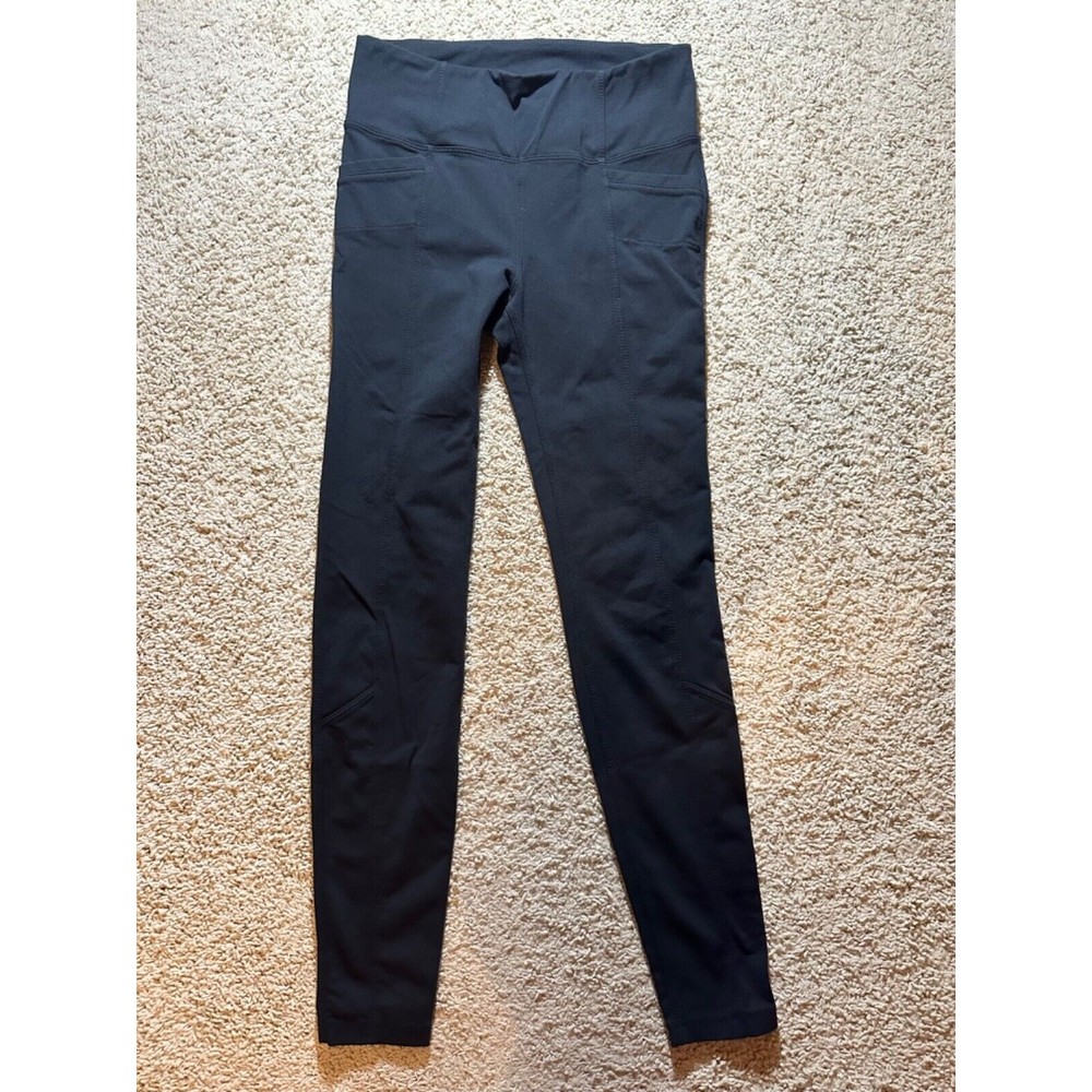 Athleta Womens Metro High Waist Leggings Black Stretch Pockets -Size S